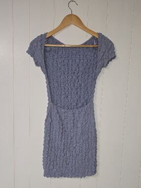 Textured Lavender Cap-Sleeve Bodycon Dress